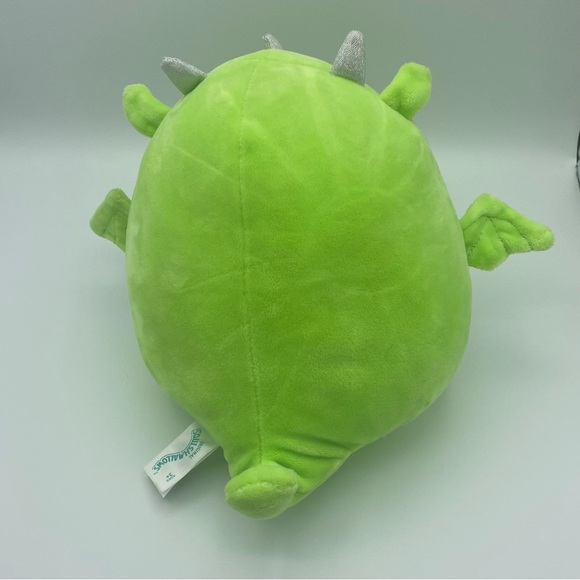 Squishmallows Eyk Dragon Plush Stuffed Toy 8 Inch Green Silver Kellytoy Flaws - Picture 4 of 6